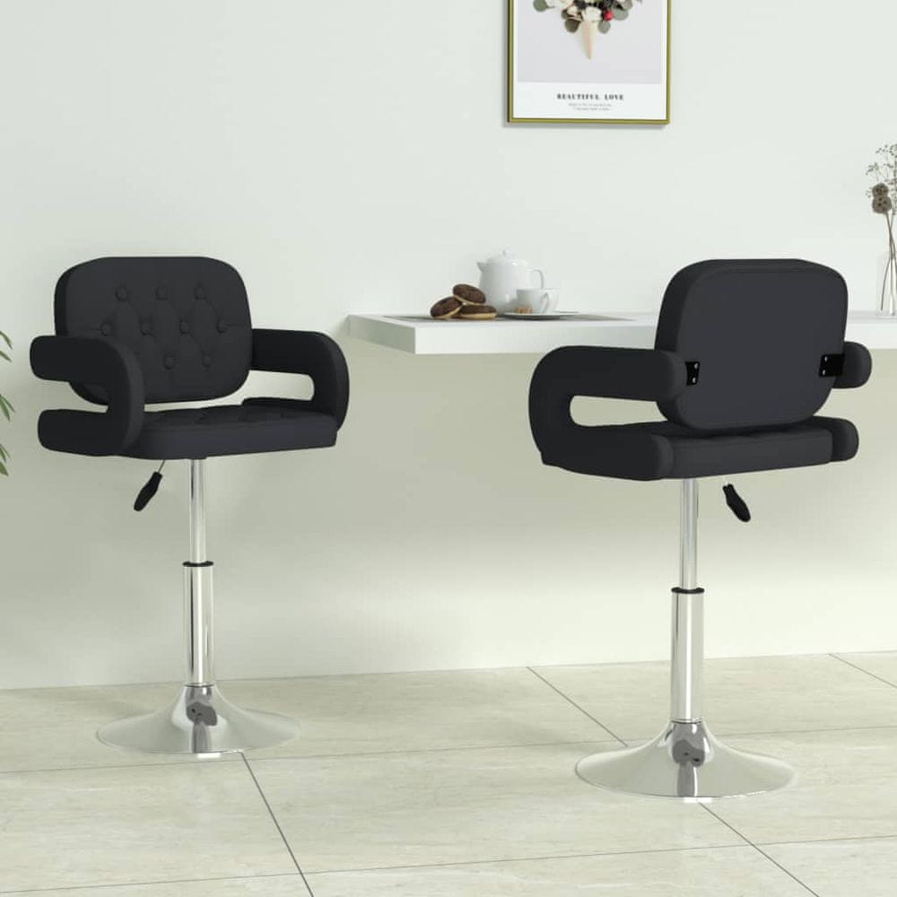 Vidaxl Otočné stoličky, 2 kusy, čierne, čalúnené koženkou